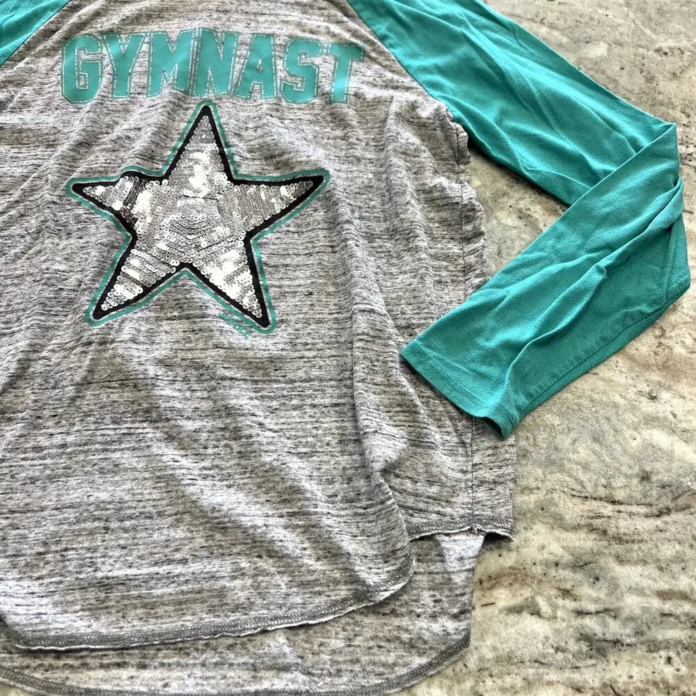 Justice Girls Active Gymnast Sequin Hooded Top Youth 18/20